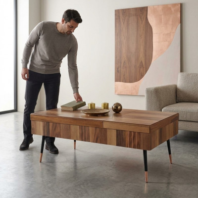 Luxury coffee table brown coffee tables living room wood table side table