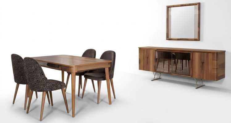 Complete Sets Dining Room Set Dining Table 6x Chair Suite Table Group 7-piece Set