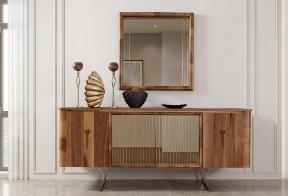 Sideboards Wood Cabinet Furniture Dressers Brown New Sideboard with Mirror Side Table