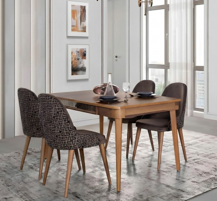 Table Design Chairs 5-piece Dining Room Wood Tables Dining Set Chair Group New