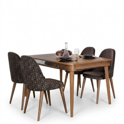Table Design Chairs 5-piece Dining Room Wood Tables Dining Set Chair Group New