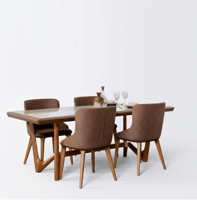 Luxury Set Dining Room Dining Table Chair Table Tables Chairs Wood Design 5 pcs New