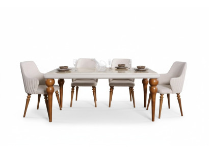 Dining room set table with 4x chairs, chair group, 5-piece suite, dining table suite, table.