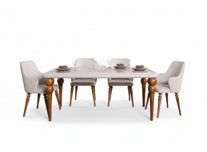 Dining room set table with 4x chairs, chair group, 5-piece suite, dining table suite, table.