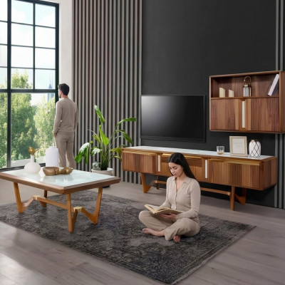 Sideboard TV lowboard cabinet table living room wood modern wall unit furniture