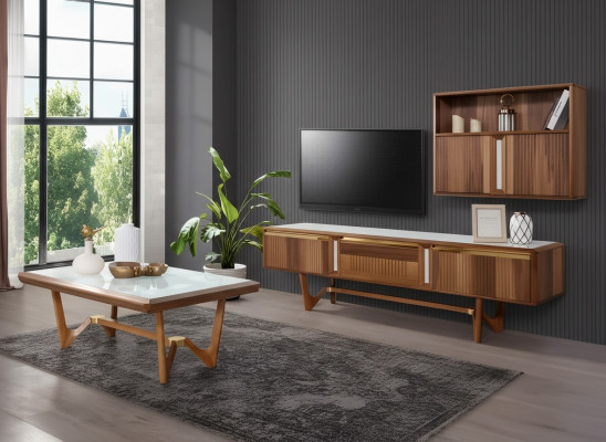 Sideboard TV lowboard cabinet table living room wood modern wall unit furniture