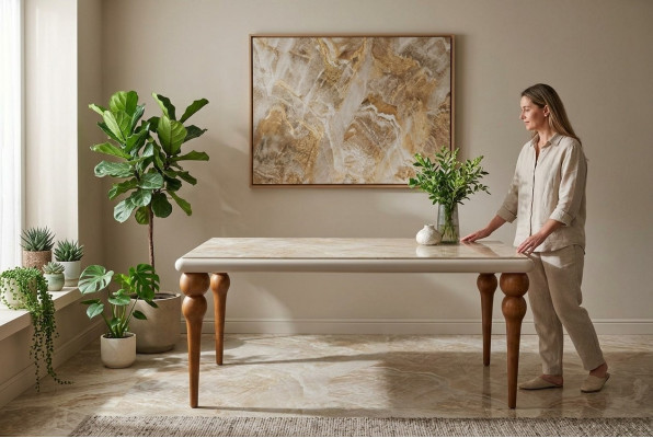 Marble Look Dining Table Dining Room Tables Furniture Kitchen Dining Tables 180x94cm