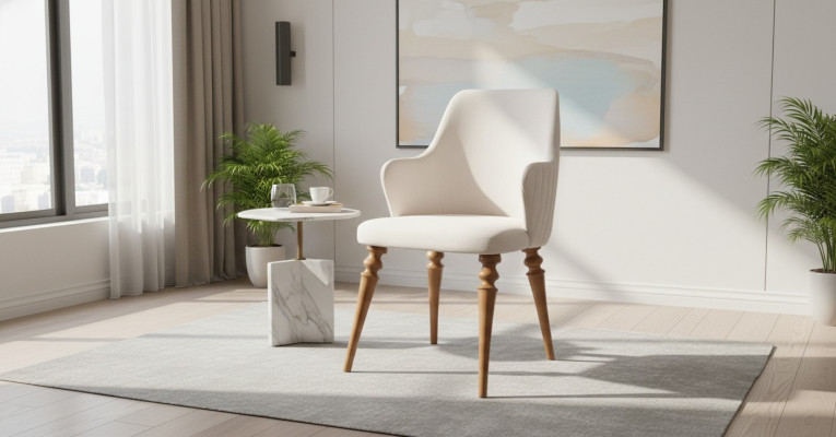 Chair Chairs Luxury Design Armchair Wood Upholstery New Modern Dining Room Furniture Wood