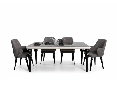 Complete Table Set Dining Table 4x Chairs Dining Room Set Dining Group Wooden Table 5-piece
