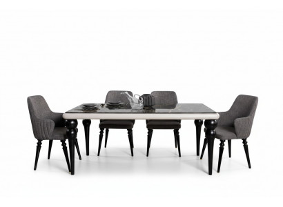 Complete Table Set Dining Table 4x Chairs Dining Room Set Dining Group Wooden Table 5-piece