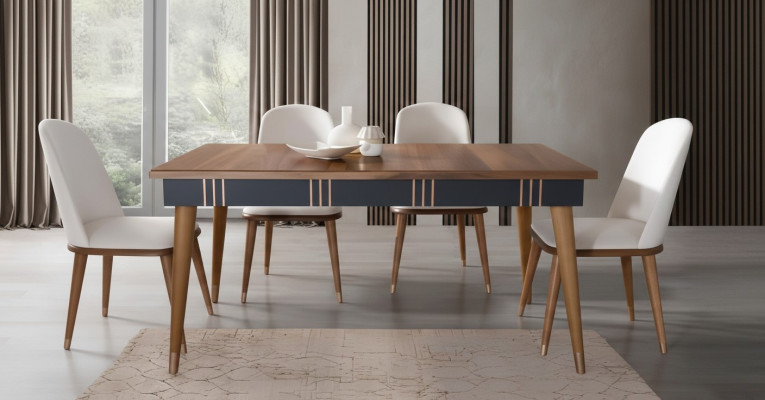 Dining room table set dining table chair set 5-piece. Textile wood upholstered chairs furniture.