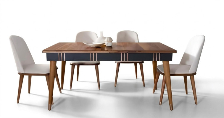 Dining room table set dining table chair set 5-piece. Textile wood upholstered chairs furniture.