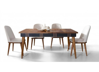 Dining room table set dining table chair set 5-piece. Textile wood upholstered chairs furniture.