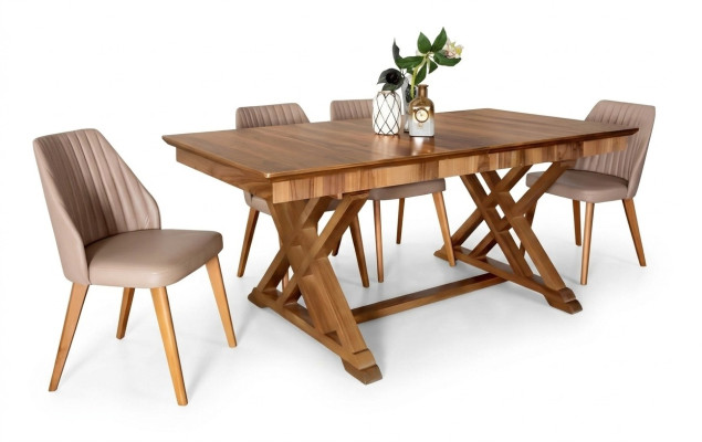 Dining suite table 6x armchair luxury dining group set 7 pcs complete dining room
