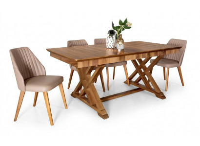 Dining suite table 6x armchair luxury dining group set 7 pcs complete dining room