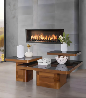 Living room wooden table set coffee table furniture wood glass set coffee tables