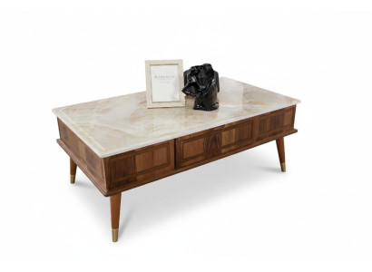 Design Coffee Table Living Room Stone Look Table Side Table Tables 160x68cm