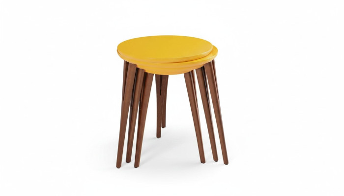 Wooden tables side tables plant stand set side table coffee table 3-piece set.