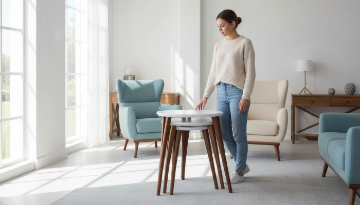 Side Tables Plant Stands Wooden Tables Set Table Coffee Table Side Table 3-piece.