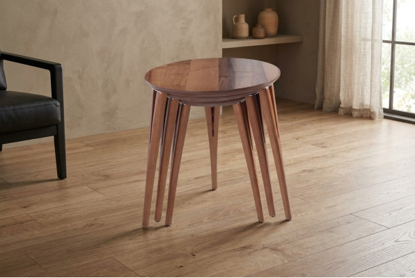 Side tables, flower stands, wooden table set, side table, coffee table, 3-piece set.