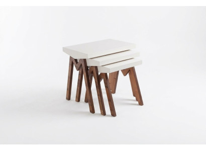 Plant stand side tables wooden table set side table coffee table 3-piece set.