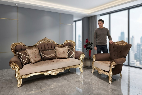 Classic sofa set couch living room furniture, 3+1 seat sofa