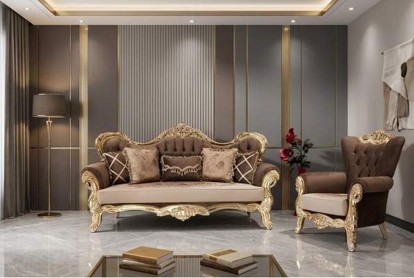 Classic sofa set couch living room furniture, 3+1 seat sofa