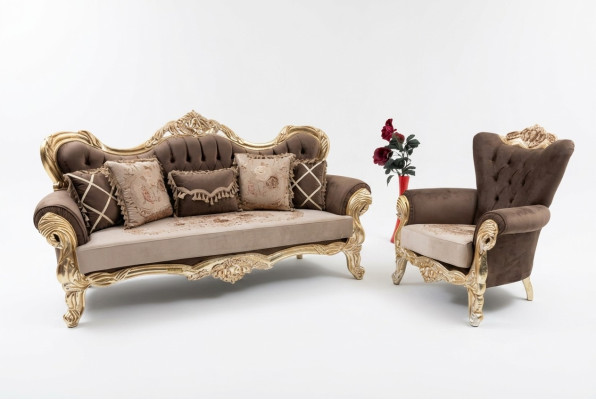Classic sofa set couch living room furniture, 3+1 seat sofa