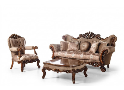 Sofa set 3+1 armchair seating coffee table sofa new sofas set style Art Deco