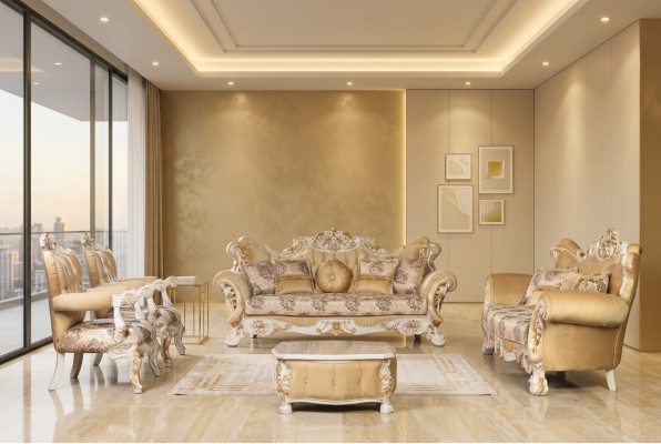 Classic sofa set 4-piece Baroque Rococo luxury furniture couch sofa
