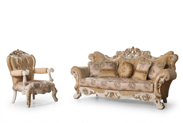 Living Room Luxury Sofa Beige Sofa Set Sofas Armchair 3+1 Seater Fabric Design