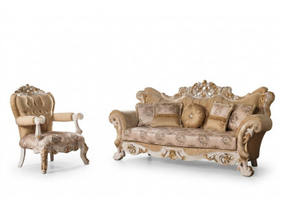 Living Room Luxury Sofa Beige Sofa Set Sofas Armchair 3+1 Seater Fabric Design