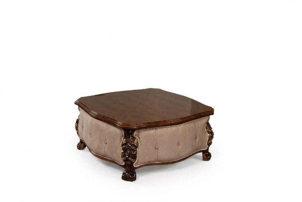 Wood Coffee Table Classic Living Room Furniture Brown Square
