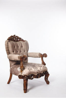 Armchair Throne Chair Couch Baroque Chairs Furniture Interior Velvet Gold
