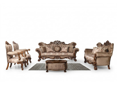 Classic living room sofa set upholstery set velvet 5-piece couch sofa