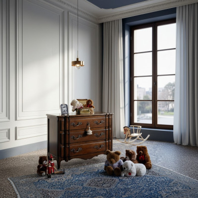 Design Sideboard 130cm Sideboard Cabinet Designer Loft Dresser Brown Wood Furniture