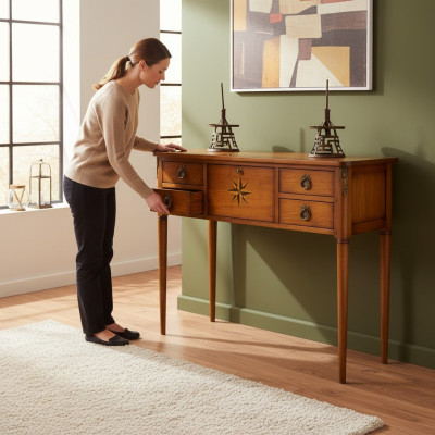 Console side bedroom wooden tables consoles classic nightstand new