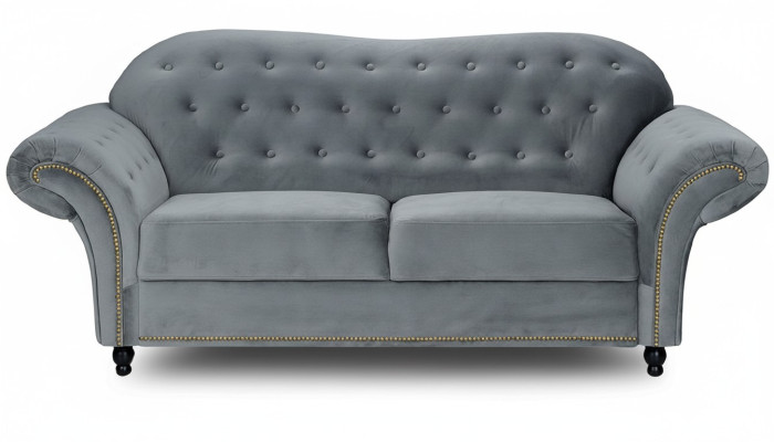 Two-seater Grey Chesterfield Couch Upholstered Furniture Fabric Couches Sofas Textile