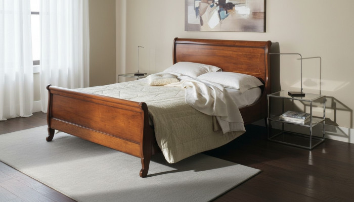 Classic upholstered bed furniture bedroom beds brown 160x200cm solid wood new