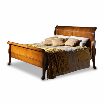 Bed Brown Bedroom Wooden Furniture Textile Design Hotel Beds Art Deco Style New
