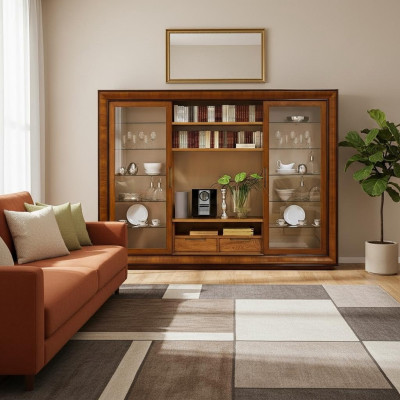 Living room cabinet wall unit shelf display cabinet XXL wall units Italian furniture wood