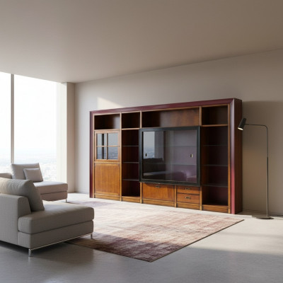 Built-in cabinet shelf display case XXL cabinets living room wall glass cabinet extension wall wood