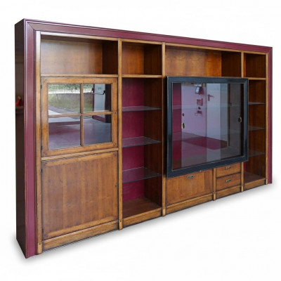 Built-in cabinet shelf display case XXL cabinets living room wall glass cabinet extension wall wood