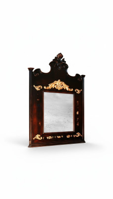 Solid Wood Mirror Wood Frame Wall Mirror Brown Carved Classical Mirror
