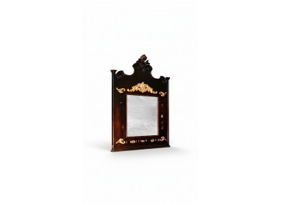Solid Wood Mirror Wood Frame Wall Mirror Brown Carved Classical Mirror