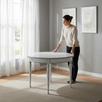 Round dining table dining room tables furniture decor wooden table white Italy