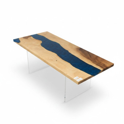 Dining Table River Table Real Wood Solid Epoxy Resin Tables 181x81 New