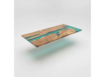 Epoxy resin dining table genuine wood solid furniture waterfall epoxy table 191x91cm