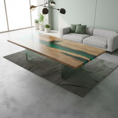 Table dining table tables resin epoxy solid design furniture 200x91 real wood epoxy