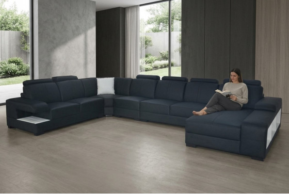 Sectional Design Corner Set Corner Sofa Sofa Couch Upholstered Living Landscape LED USB
